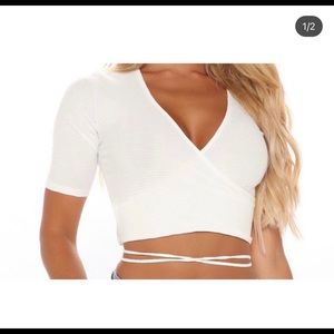 White crop top